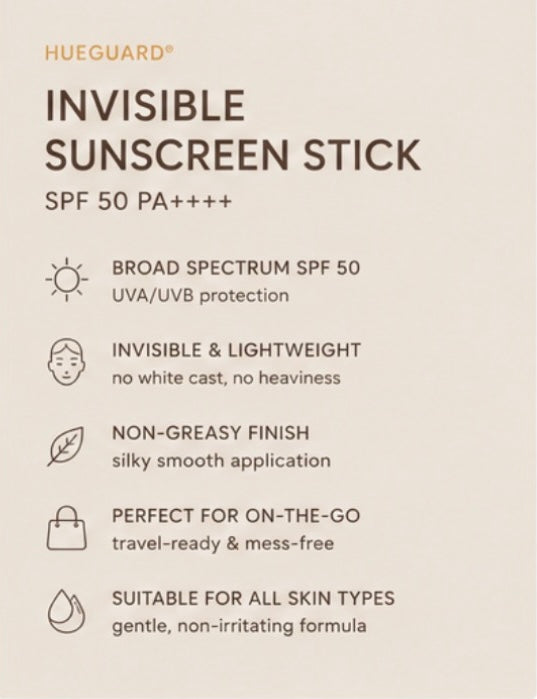 HUEGUARD® Invisible Sunscreen Stick SPF 50